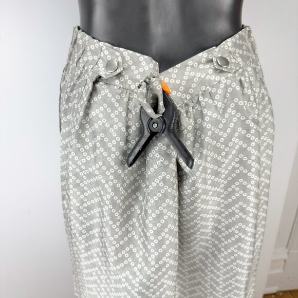 DRIES VAN NOTEN Silk Pleated Office Dot Circles Patterned Grey White Skirt sz 40 - Picture 2 of 7